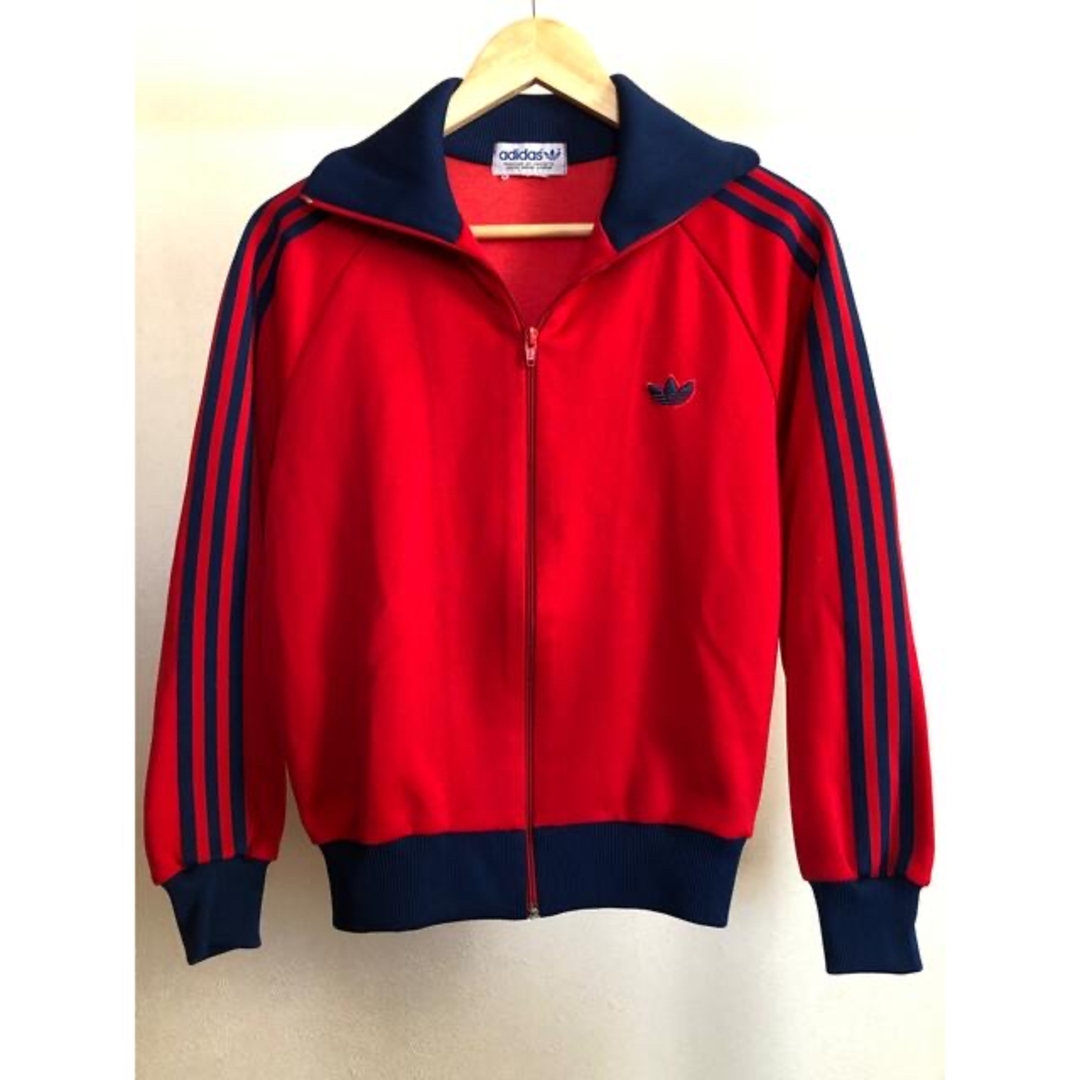 adidas - 古着 アディダス 80s デサント製 vintage ジャージ赤 adidas - 古着 アディダス 80s デサント製 vintage ジャージ赤