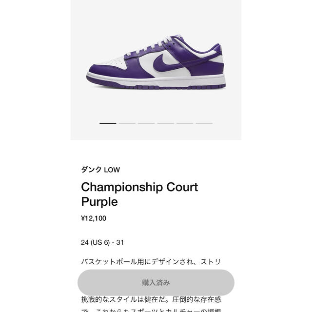 Nike ナイキ　dunk ダンク　27 パープル　コートパープル　新品未使用