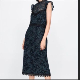 ザラ(ZARA)のZARA レース　ワンピース　結婚式　二次会(ひざ丈ワンピース)