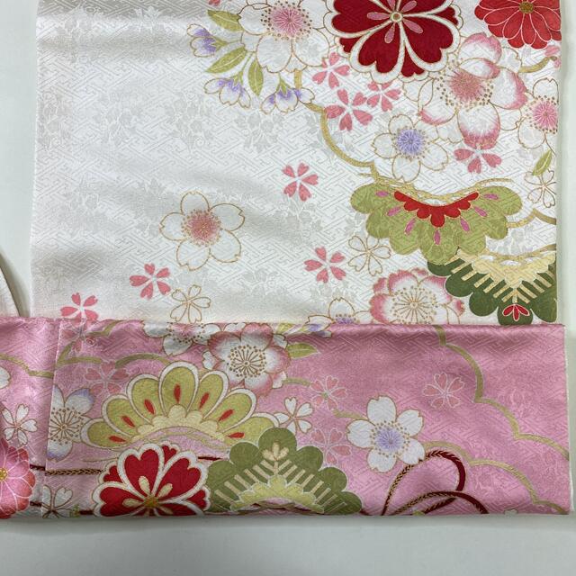 振袖☆正絹☆白 ピンク☆花柄☆古典柄☆裄64cm☆成人式☆ab-27の 振袖☆正絹☆白 ピンク☆花柄☆古典柄☆裄64cm☆成人式☆ab-27の