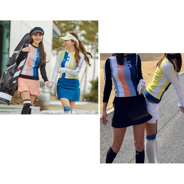 le coq sportif(ルコックスポルティフ)の☆LE COQ GOLF☆ ルコック韓国　ストライプラウンドニット スポーツ/アウトドアのゴルフ(ウエア)の商品写真