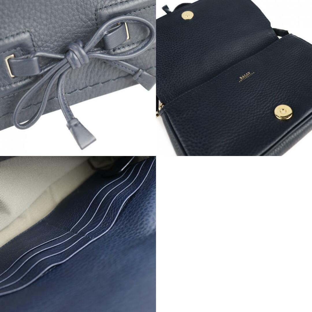 Bally(バリー)のBALLY バリー  ワンショルダーバッグ ショルダーバッグ  レザー   ダークネイビー ゴールド金具  リボン 2WAY クラッチバッグ ハンドバッグ 【本物保証】 レディースのバッグ(ショルダーバッグ)の商品写真