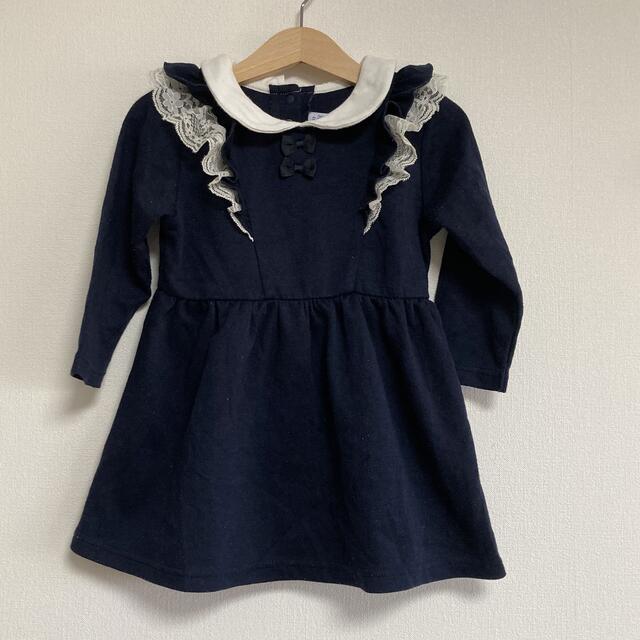 motherways(マザウェイズ)の卒園、入園式にも♡ネイビーワンピース キッズ/ベビー/マタニティのキッズ服女の子用(90cm~)(ワンピース)の商品写真