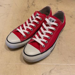 コンバース(CONVERSE)のコンバース　スニーカー　ローカット　赤　24.5　US6　中古(スニーカー)