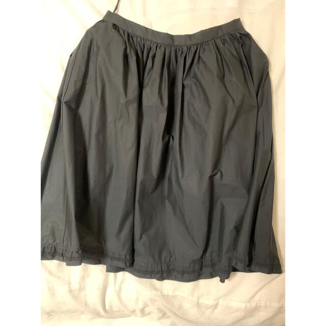 PRADA - 新品 【プラダ 】スカート 黒 コットン 裾レース サイズ46 大きめサイズ