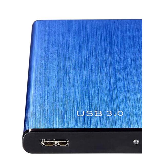 USB3.0対応 SATA HDDケース2.5インチ ポータブル( ブルー）  スマホ/家電/カメラのPC/タブレット(PC周辺機器)の商品写真