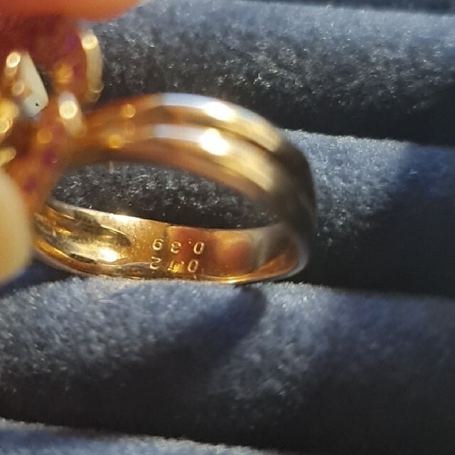 販売済み/K18ルビー　ダイヤモンドリング レディースのアクセサリー(リング(指輪))の商品写真