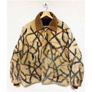 カーハート(carhartt)の一点物 リメイク トライバルカモフラージュ ハンドペイント 中綿ダックジャケット(ミリタリージャケット)