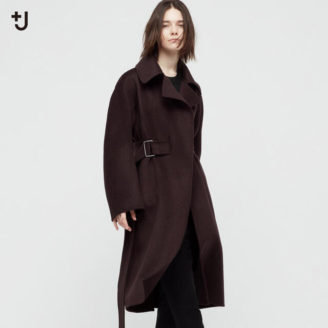 UNIQLO +J カシミヤブレンドラップロングコート Mサイズ ブラウン