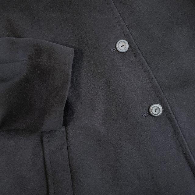 SAGA フォックスファー付 カシミヤ ロングコート LL ブルーフォックス 黒