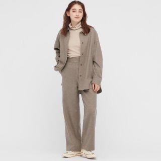 ユニクロ(UNIQLO)のUNIQLO ユニクロ ブラッシュドジャージーストレートパンツ(カジュアルパンツ)