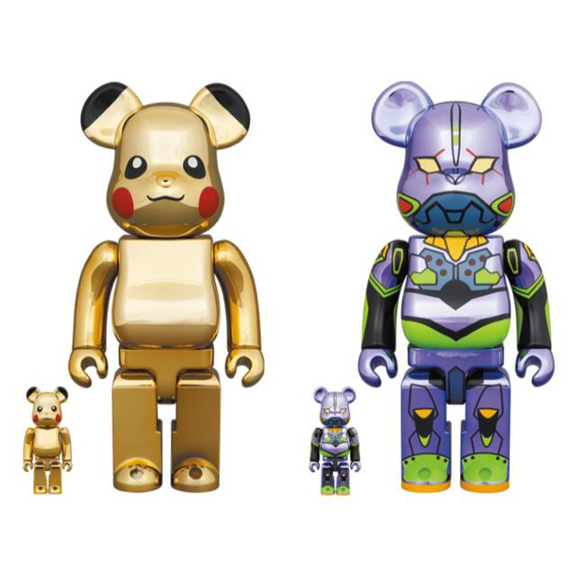 BE@RBRICK エヴァンゲリオン初号機 CHROME 100％&400％