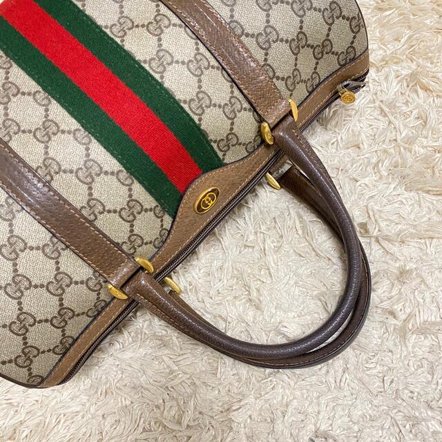 良品♥オールドグッチ アクセコ ボストンバッグ ミニ GG柄 シェリー