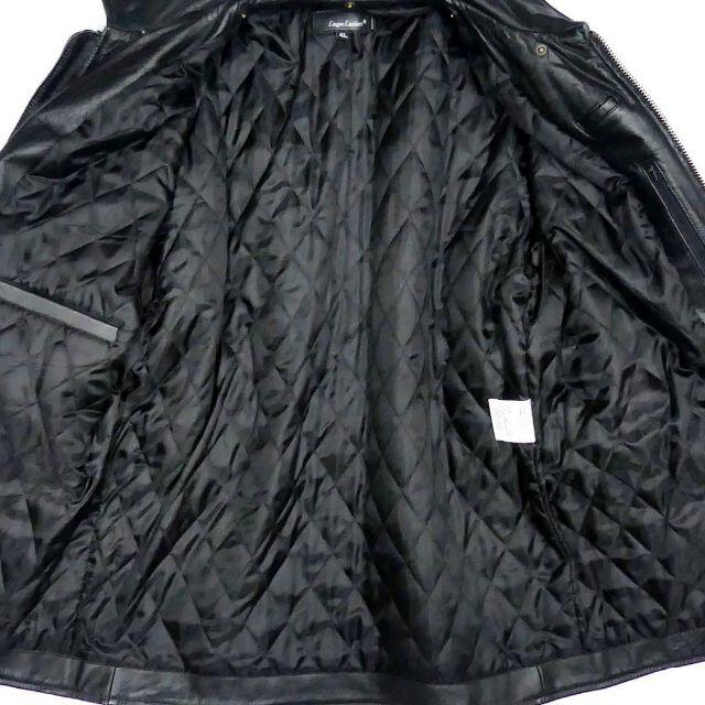 メンズ レザー トレンチコート 4L 黒 ロングコート 本革 ジャケット 本皮 メンズのジャケット/アウター(トレンチコート)の商品写真