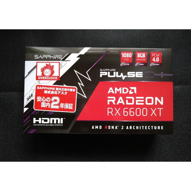 新品未使用 SAPPHIRE PULSE Radeon RX 6600 XT