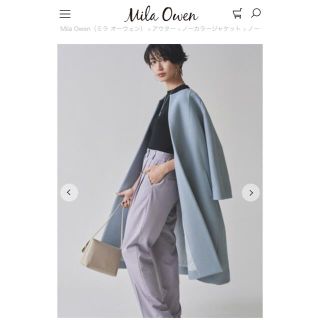 ミラオーウェン(Mila Owen)の最終お値下　ほぼ未使用　ミラオーウェン  ノーカラードルマンコート(ノーカラージャケット)