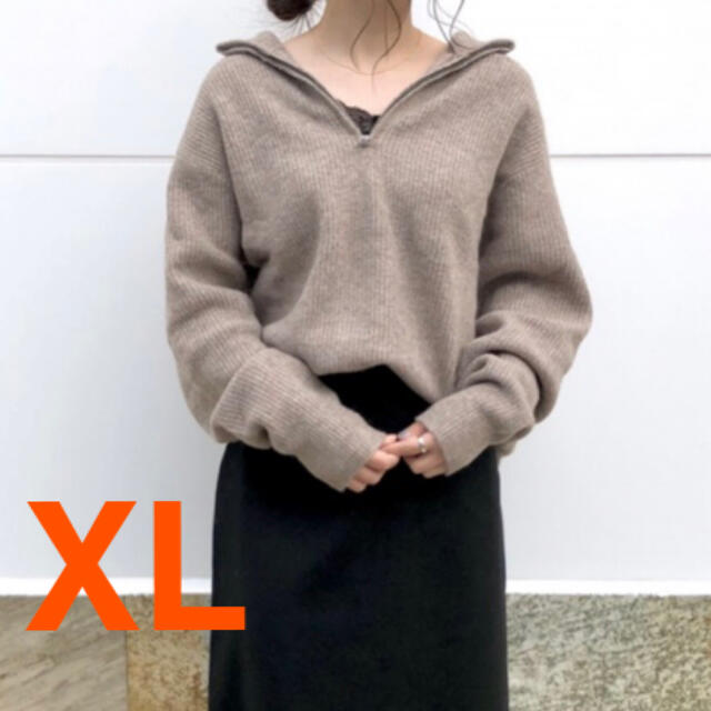 UNIQLO - スフレヤーンハーフジップセーター XL ナチュラルの通販 by ...