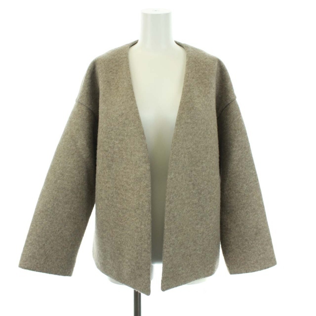 プラージュ ボンディングショートコート ノーカラーコート ウール混