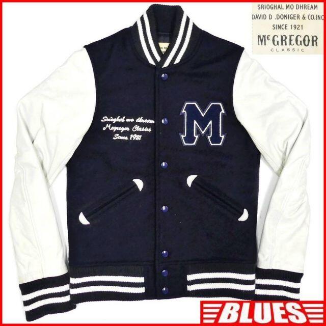 McGREGOR - マクレガー レザー スタジャン 古着 メンズS位 紺 白 本革 McGREGOR - マクレガー レザー スタジャン 古着 メンズS位 紺 白 本革