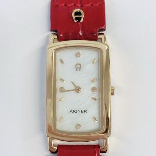 【新品未開封】  AIGNER アイグナー 腕時計 シェル文字盤 替えベルト付き