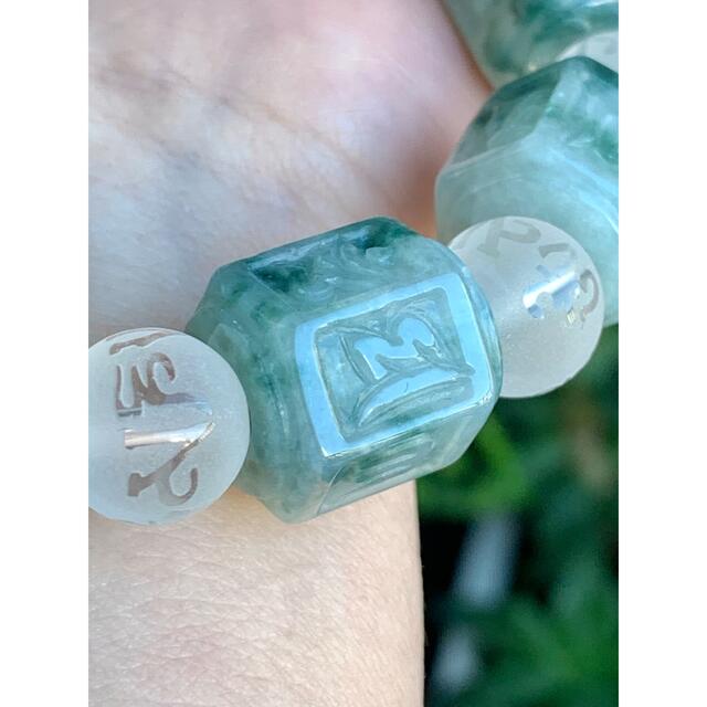 ☘本翡翠 六字真言⭐️ ブレスレット 新品 | diamundialfuturos