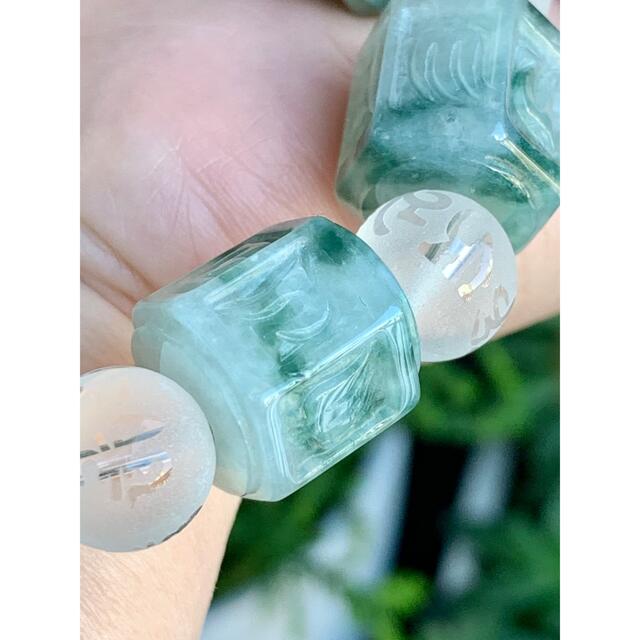 ☘本翡翠 六字真言⭐️ ブレスレット 新品 | diamundialfuturos