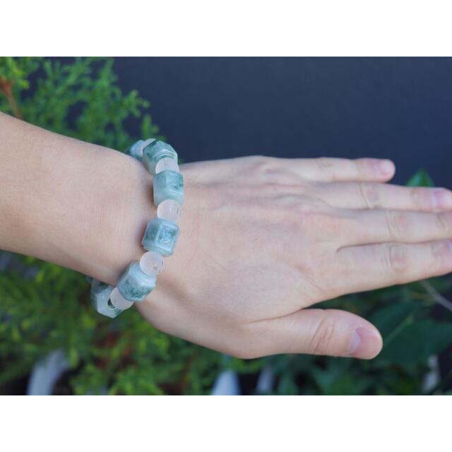 ☘本翡翠 六字真言⭐️ ブレスレット 新品 | diamundialfuturos