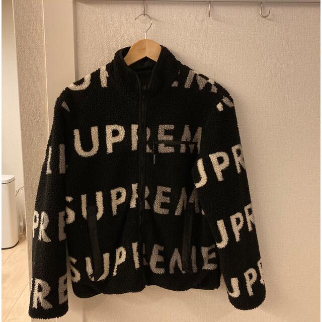 Supreme Reversible Logo Fleece Jacket 黒