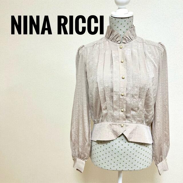 NINA RICCI(ニナリッチ)のNINA RICCIニナリッチ★ゴージャスなブラウス　肩パット有り　Ｍサイズ相当 レディースのトップス(シャツ/ブラウス(長袖/七分))の商品写真