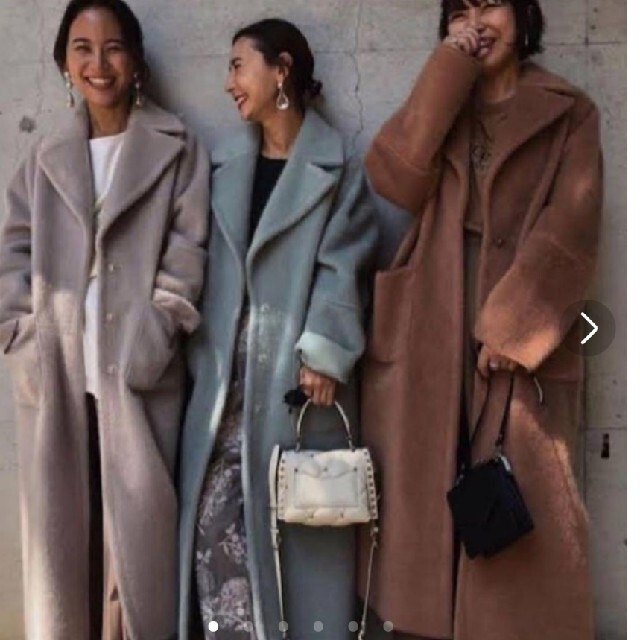 Ameri VINTAGE(アメリヴィンテージ)のAmeri★BLANKET LIKE FAKE MOUTON COAT　ミント レディースのジャケット/アウター(ムートンコート)の商品写真