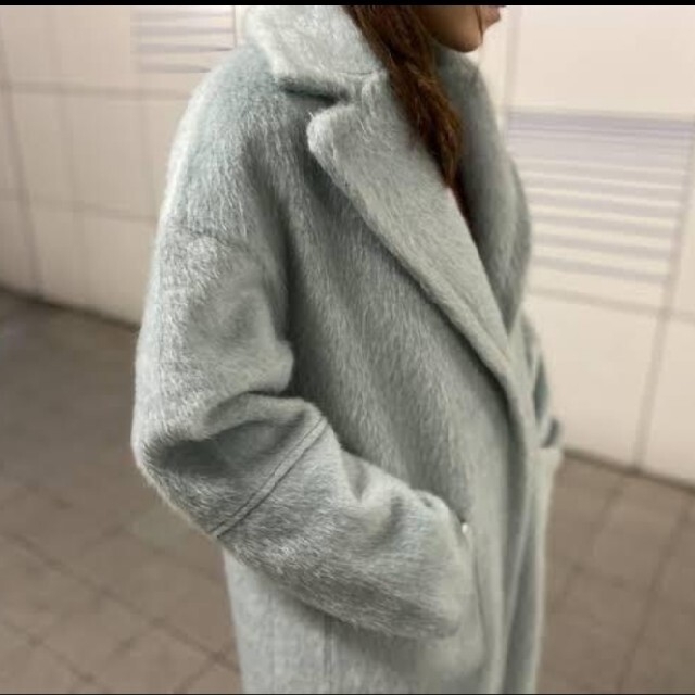 Ameri VINTAGE(アメリヴィンテージ)のAmeri★BLANKET LIKE FAKE MOUTON COAT　ミント レディースのジャケット/アウター(ムートンコート)の商品写真