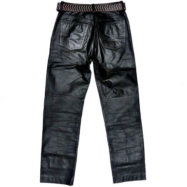 MEN'S BIGI(メンズビギ)のメンズビギ レザーパンツ メンズ W28位 黒  M 本革ロック 革パンツ 本皮 メンズのパンツ(その他)の商品写真