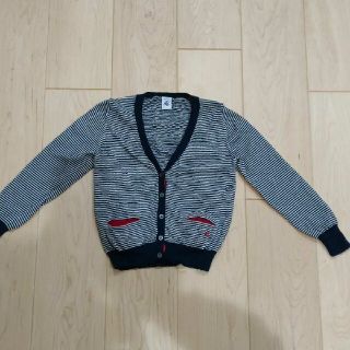 プチバトー(PETIT BATEAU)のPETIT BATEAU　ウールカーディガン　6ans　114cm 傷あり(カーディガン)