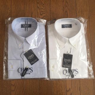 チャップス(CHAPS)のCHAPS チャップス シャツ ２枚セット 白 ブルー ストライプ 長袖(シャツ)