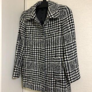 コムサイズム(COMME CA ISM)の値下げしました　美品　コムサイズム　黒×白　チェック　コート(その他)