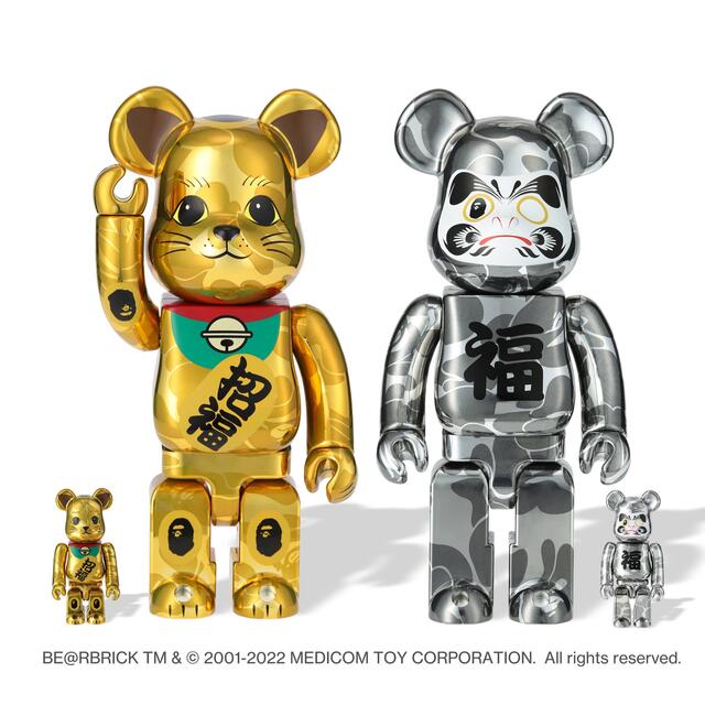 セール】 MEDICOM 2体セット DARUMA MANEKINEKO BAPE BE@RBRICK - TOY ...