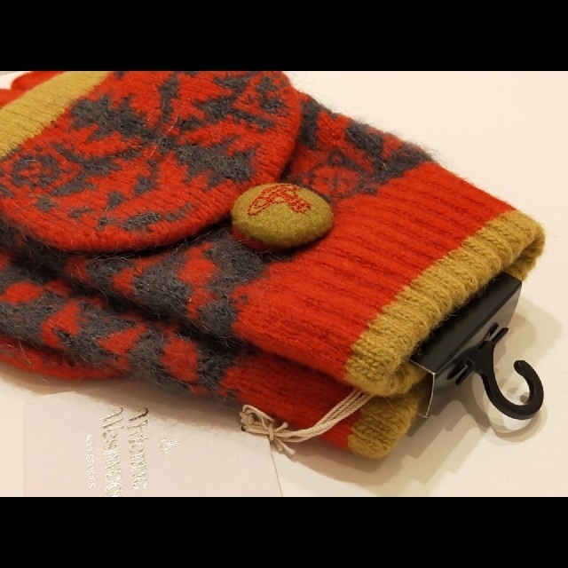 Vivienne Westwood(ヴィヴィアンウエストウッド)の⑤　新品　ヴィヴィアンウエストウッド　ウール混　ミトン　手袋　Vivienne レディースのファッション小物(手袋)の商品写真