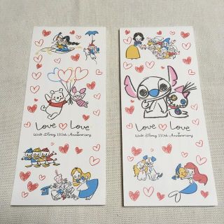 ディズニー(Disney)のディズニー　一筆箋　2冊セット(ノート/メモ帳/ふせん)