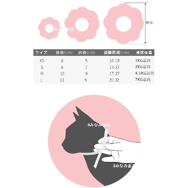 向日葵型 ソフトエリザベスカラー 術後ウェア 猫 犬 皮膚病ケア雄雌ｍ　イエロー その他のペット用品(犬)の商品写真