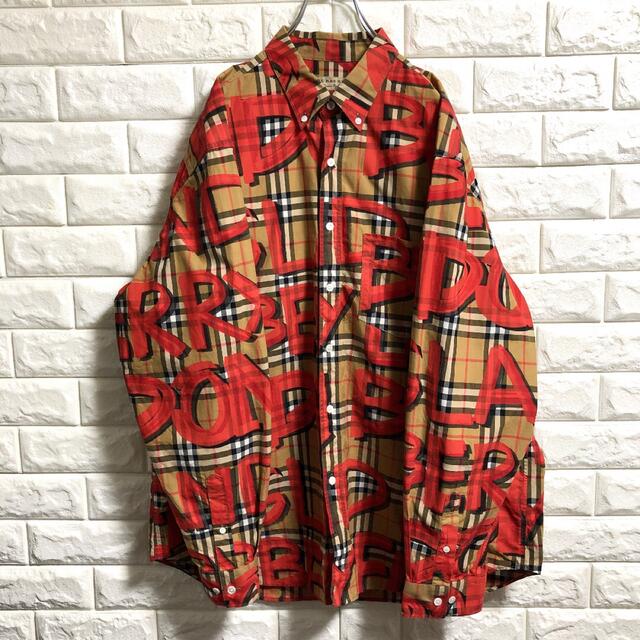 BURBERRY(バーバリー)の激レア　BURBERRY  グラフィティ　ノバチェック　長袖シャツ　XXXL メンズのトップス(シャツ)の商品写真