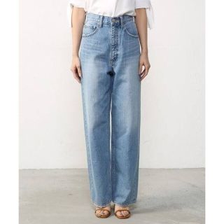 アズールバイマウジー(AZUL by moussy)の【新品】AZUL by moussy　ハイウエストワイドデニムパンツ　24インチ(デニム/ジーンズ)