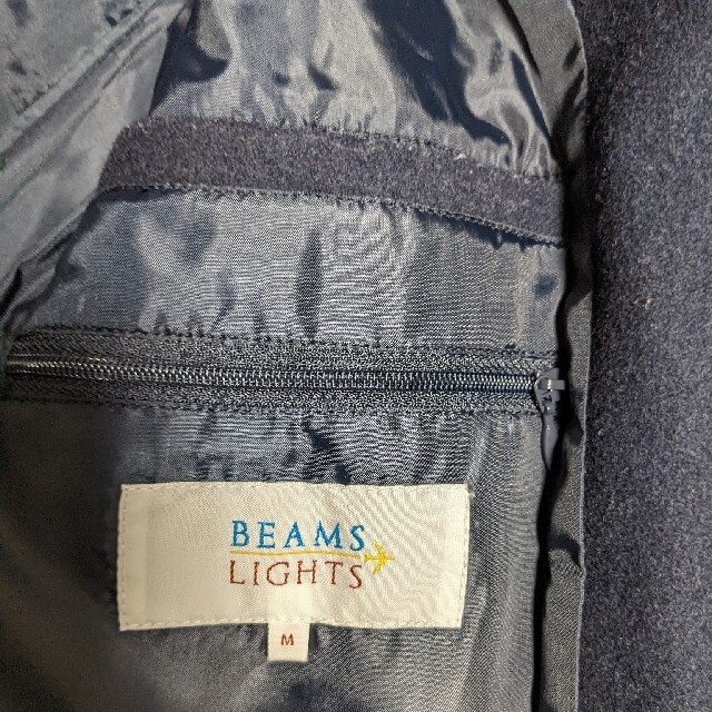 BEAMS - BEAMS LIGHT メルトンシングルフードPコート 紺 Mの通販 by