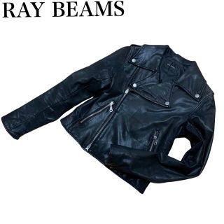 レイビームス(Ray BEAMS)のレイビームス ライダースジャケット ダブル 山羊革 レザー 黒(ライダースジャケット)