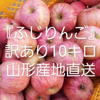 山形産地直送 訳ありりんご『サンふじ』箱込み10キロ 小玉中心 減農薬栽培(フルーツ)