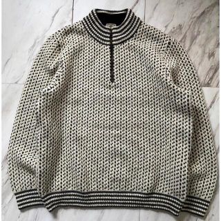 エルエルビーン(L.L.Bean)の珍品 vintage l.l.bean バーズアイ ハーフジップ ニットセーター(ニット/セーター)