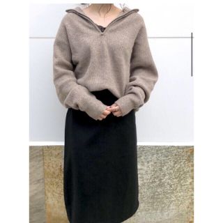 ユニクロ(UNIQLO)のスフレヤーンハーフジップセーター　ナチュラル(ニット/セーター)