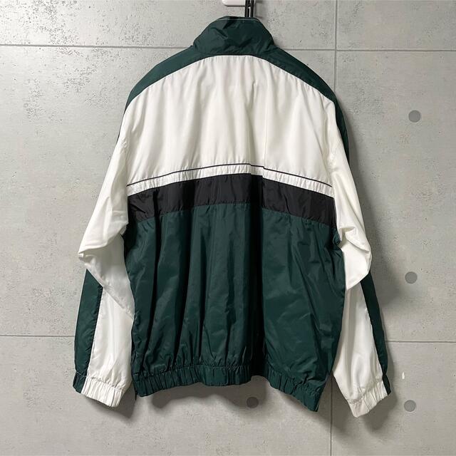 《ナイキ》90s　スウッシュ　緑×黒　XXL　ハーフジップ　ナイロンジャケット