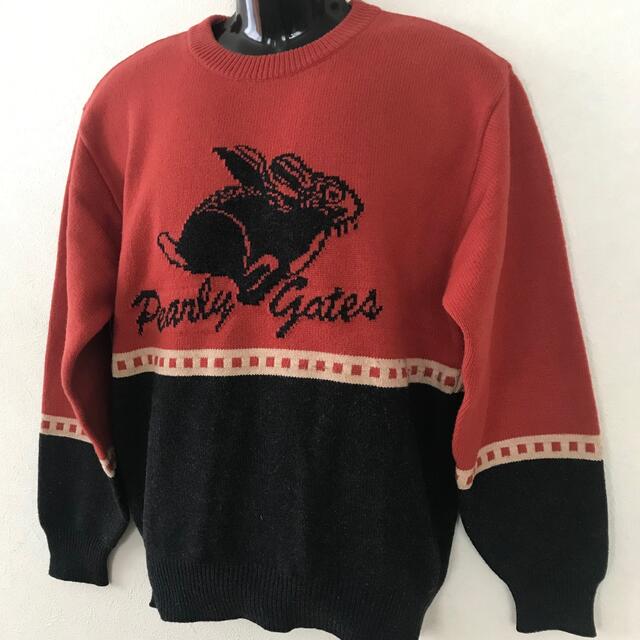 PEARLY GATES(パーリーゲイツ)のPEARLY GATES パーリーゲイツ デカロゴ ニット セーター　L メンズのトップス(ニット/セーター)の商品写真