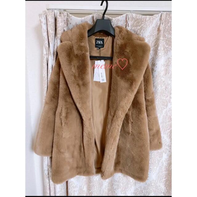 ZARA(ザラ)の【完売/新品】ZARA フェイクファーコート　XS レディースのジャケット/アウター(毛皮/ファーコート)の商品写真