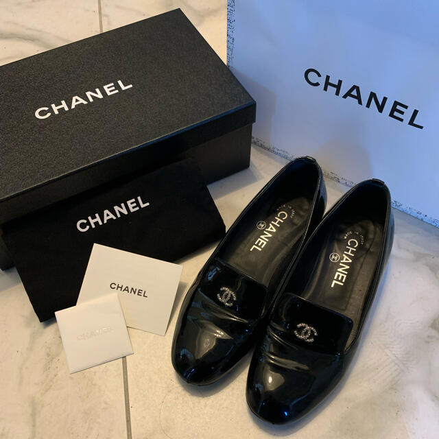 CHANEL シャネル　パテントパールオペラシューズ　36.5